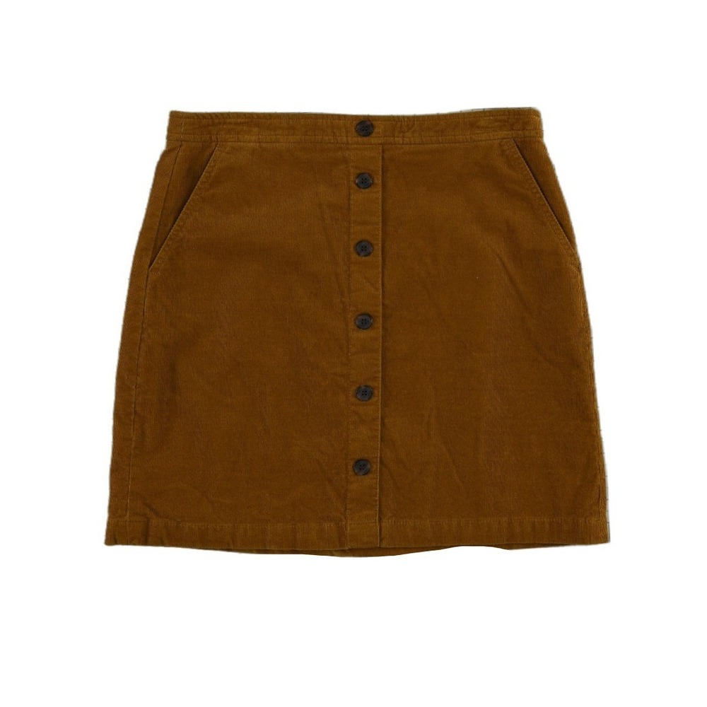 J.Crew Corduroy Mini Skirt Women's Size 10 Brown Button Front A Line Pockets